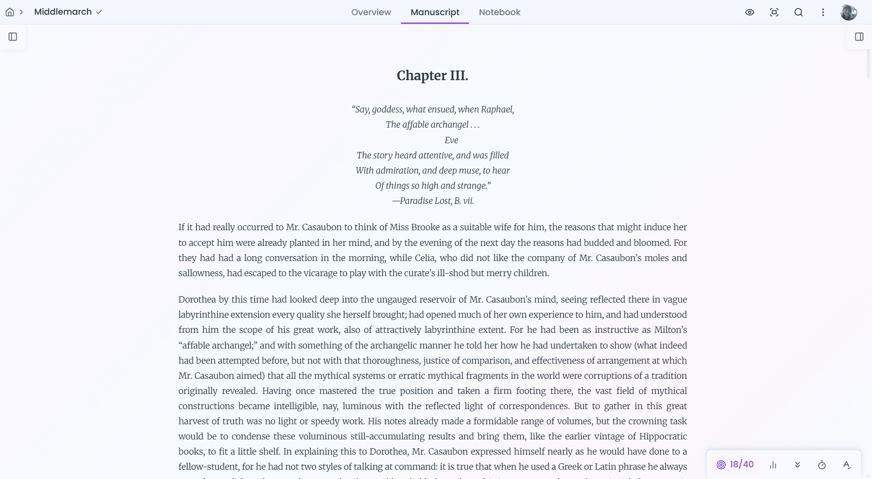 Novlr on desktop